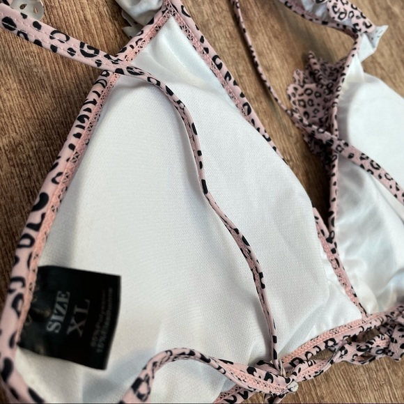 Pink Cheetah Printed Scalloped Trim Bikini - Picture 3 of 6